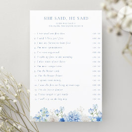 Lámina Blue Floral Bridal Bridal Shower Dijo Que Dijo