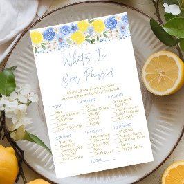 Lámina Blue Floral Lemon ¿Qué hay en tu juego de bolsos?