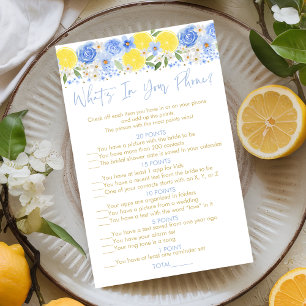 Lámina Blue Floral Lemon ¿Qué hay en tu juego de novias?