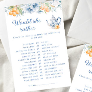 Lámina Blue Floral Tea Pot Prefiere Un Juego De Novias