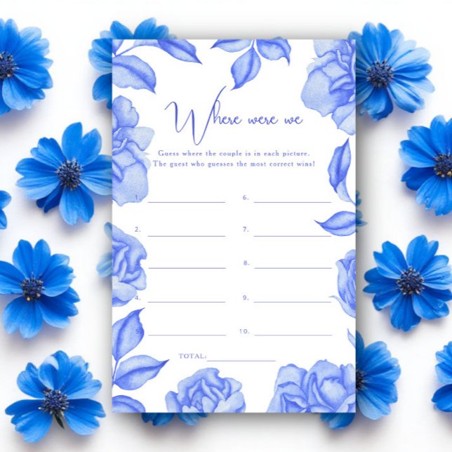 Lámina Blue Flowers Bridal shower Where were we (Subido por el creador)