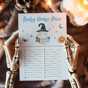 Lámina Blue Ghost Little Boo Baby Name Race Game