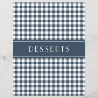 Lámina Blue Gingham Farmhouse Family Recipe Organizers
