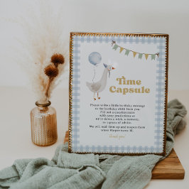 Lámina Blue Gingham One Silly Goose Time Capsule Rótulo