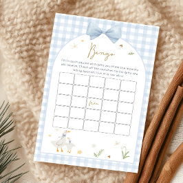 Lámina Blue Gingham Silly Goose Baby Shower Bingo Game