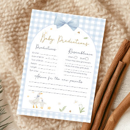 Lámina Blue Gingham Silly Goose Shower Predictions Game