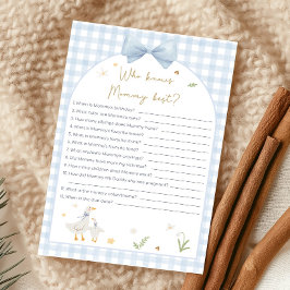 Lámina Blue Gingham Silly Goose Shower Who Knows Game