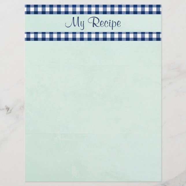 Lámina Blue Gingham Stationery (Anverso)