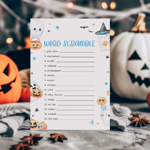 Lámina Blue Halloween Pequeño juego de palabras escramble