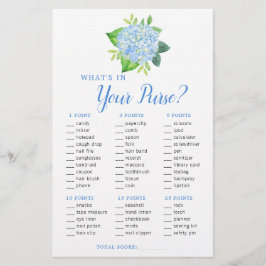 Lámina Blue Hydrangea Geometric Purse Bridal Shower Game