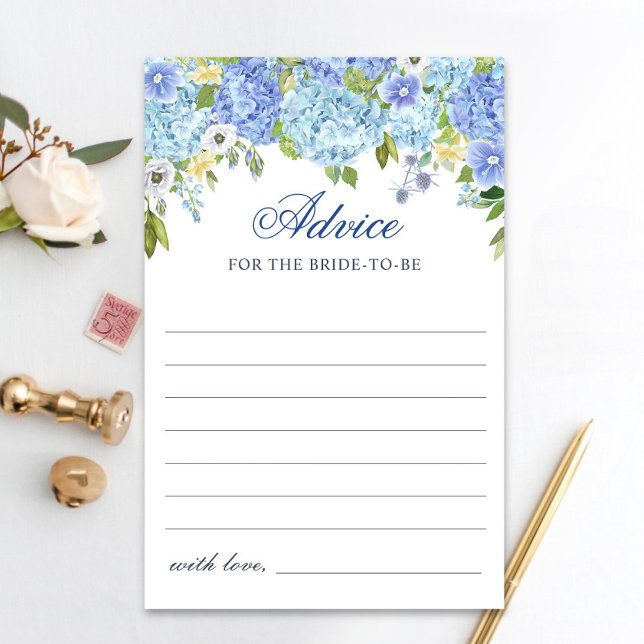 Lámina Blue Hydrangea Greenery Wiers & Advice Card (Subido por el creador)