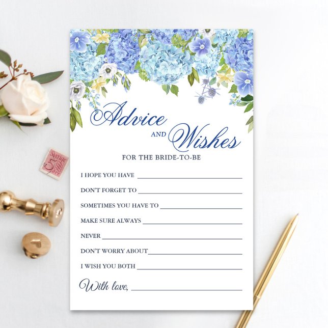 Lámina Blue Hydrangea Greenery Wiers & Advice Card (Subido por el creador)