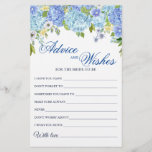 Lámina Blue Hydrangea Greenery Wiers & Advice Card<br><div class="desc">Disfruta de tu ducha de novia con estos divertidos juegos. Personalice con la novia el nombre y la fecha de la ducha. Para una mayor personalización,  haga clic en el enlace "personalizar adicional". Si necesitas ayuda,  ponte en contacto conmigo,  por favor.</div>