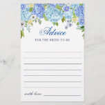 Lámina Blue Hydrangea Greenery Wiers & Advice Card<br><div class="desc">Disfruta de tu ducha de novia con estos divertidos juegos. Personalice con la novia el nombre y la fecha de la ducha. Para una mayor personalización,  haga clic en el enlace "personalizar adicional". Si necesitas ayuda,  ponte en contacto conmigo,  por favor.</div>