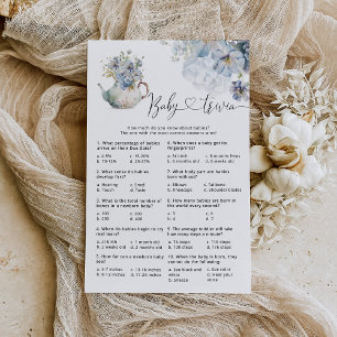 Lámina Blue Hydrangeas wildflowers baby trivia partida de