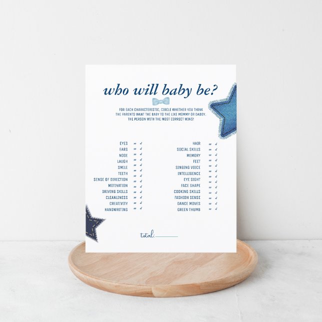 Lámina Blue Jean Baby Shower | ¿Quién será el bebé? (Subido por el creador)