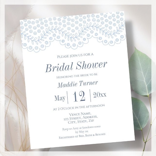 Lámina Blue Lace | Invitación a ducha de novia con presup (Subido por el creador)