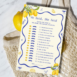 Lámina Blue Lemon Brillante Shower Dijo Que Dijo Juego