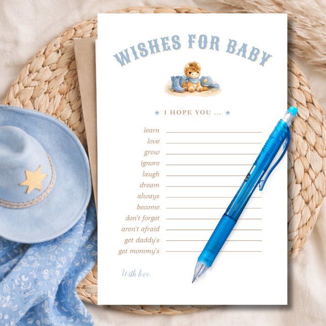 Lámina Blue Little Cowboy Wishes For Babies Advice Card (Subido por el creador)