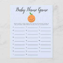 Lámina Blue Little Cutie Baby Name Shower Game