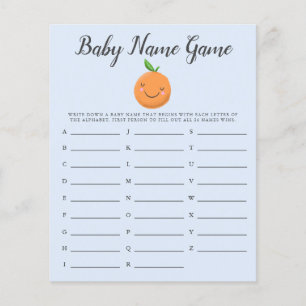 Lámina Blue Little Cutie Baby Name Shower Game