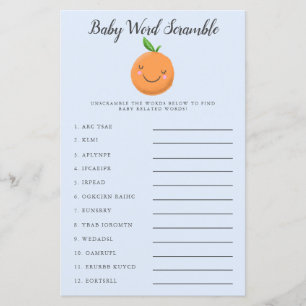 Lámina Blue Little Cutie Baby Word Scramble Game