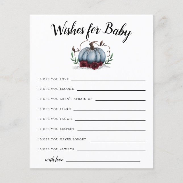 Lámina Blue Little Pumpkin Wiers for Baby Card (Anverso)