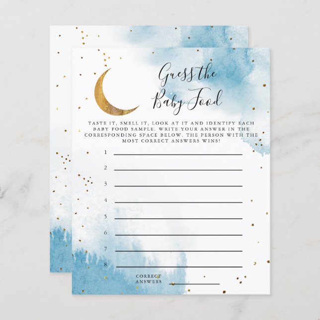 Lámina Blue Moon Adivinan El Juego De La Ducha De Aliment (Anverso / Reverso)