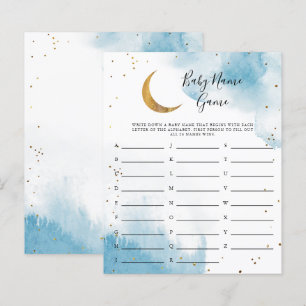 Lámina Blue Moon Baby Name Shower Game