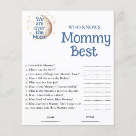 Lámina Blue Moon Who knows Mommy Best Baby Shower Game