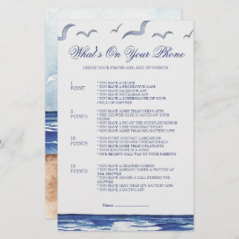 Lámina Blue Nautical Coastal Sea What's on the Phone Game