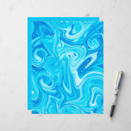 Lámina Blue Paint Swirl Art Moderno Surfing