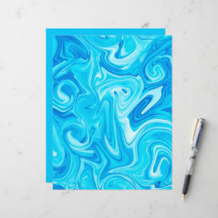 Lámina Blue Paint Swirl Art Moderno Surfing