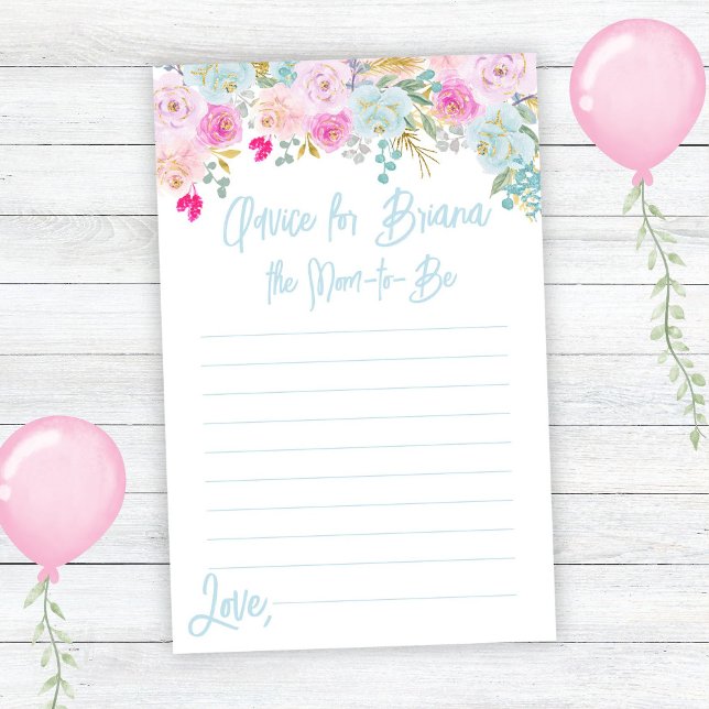 Lámina Blue Peach Peach Floral Boy Baby Shower Game Advag (Subido por el creador)