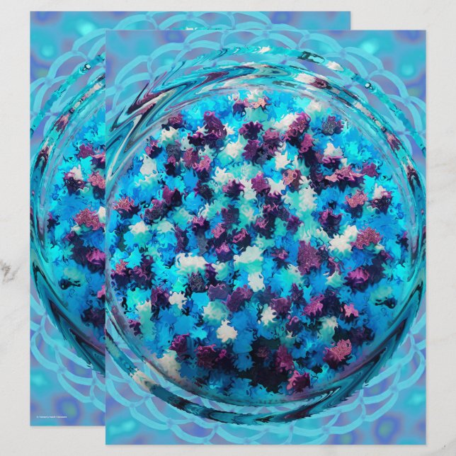 Lámina Blue Potpourri Scrapbook Paper 2-Sided Page (Anverso / Reverso)