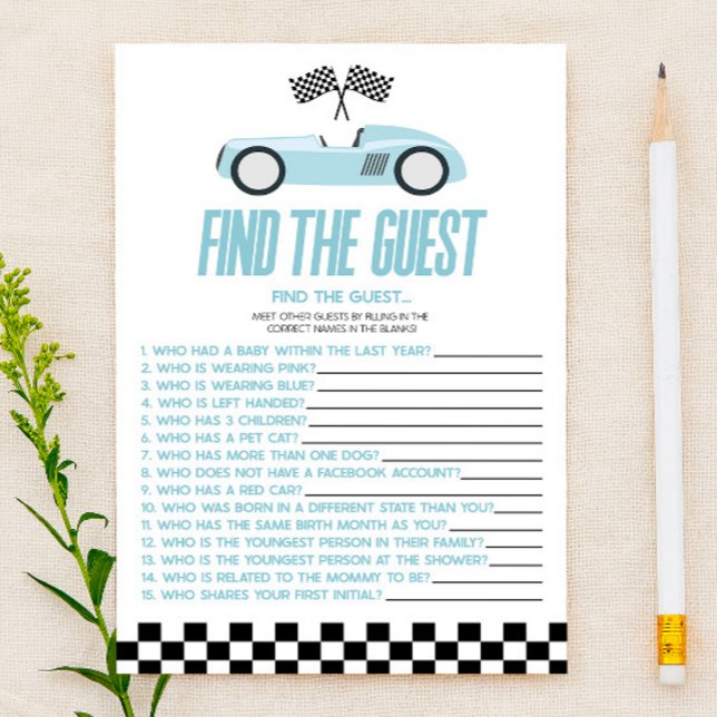 Lámina Blue Race Car Encuentra El Juego De Baby Shower In (Subido por el creador)