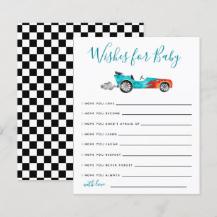 Lámina Blue Race Car Wiers for Baby Card