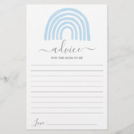 Lámina Blue Rainbow Advice para que la mamá sea una carta