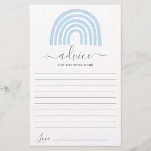 Lámina Blue Rainbow Advice para que la mamá sea una carta