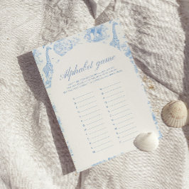 Lámina Blue Safari Toile de Jouy Alphabet Games