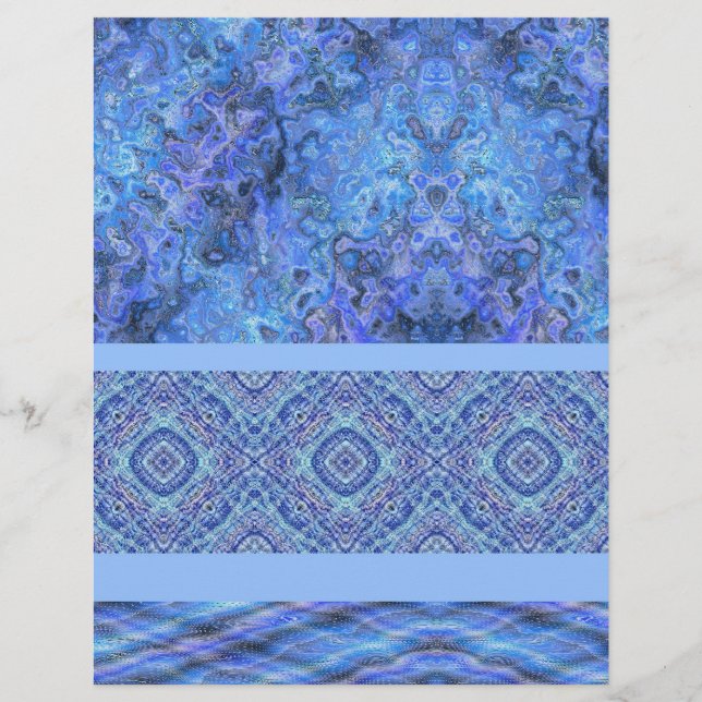 Lámina Blue Sampler Scrapbook Paper 2-Sided Page (Anverso)