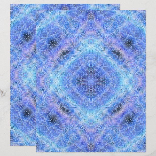 Lámina Blue Serene Garden Scrapbook Paper 2-Sided Page (Anverso / Reverso)