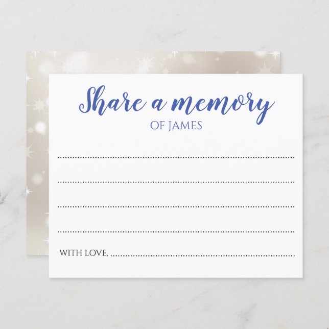 Lámina Blue Share a Memory Celebration of Life (Anverso / Reverso)