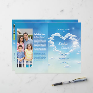 Lámina Blue Skyer Funeral Program Template