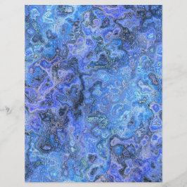 Lámina Blue Swirly Marble Scrapbook Paper 2-Sided Page