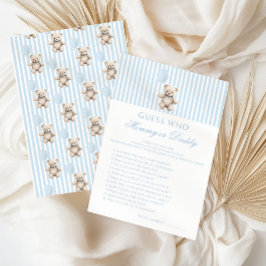 Lámina Blue Teddy Bear Baby Shower Mommy or Daddy Game