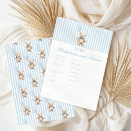 Lámina Blue Teddy Bear Baby Shower Predictions and Advice