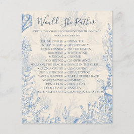 Lámina Blue toile ¿Prefiere un juego de ducha de novia?