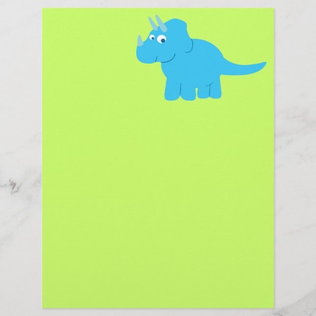 Lámina Blue Triceratops Dinosaur (Anverso)