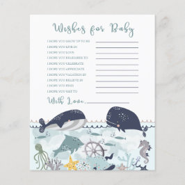 Lámina Blue Under Sea Ocean Baby Shower desea bebé en el